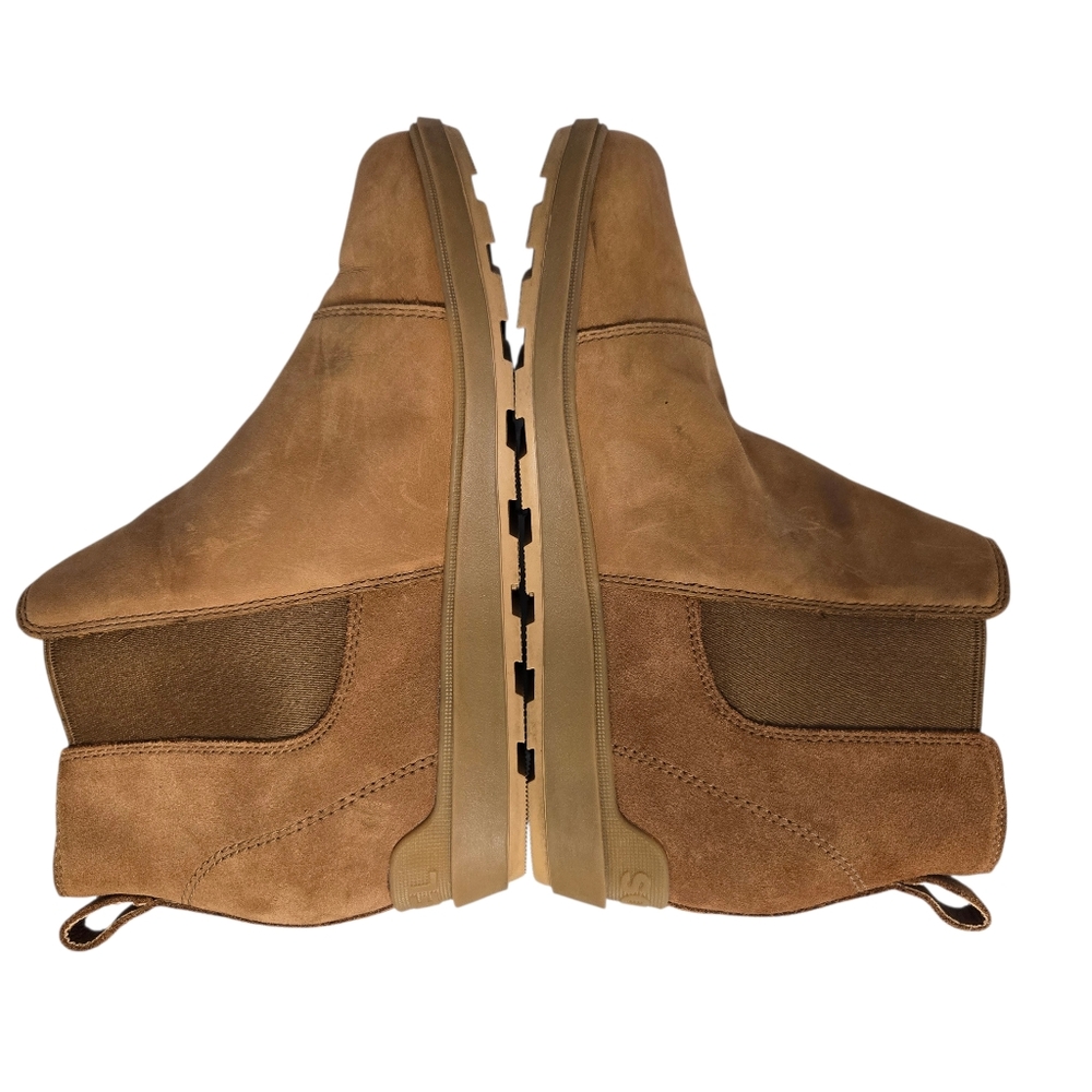 SOREL Evie II Chelsea Wedge Ankle Booties Tan Leather Waterproof‎ - Picture 8 of 16